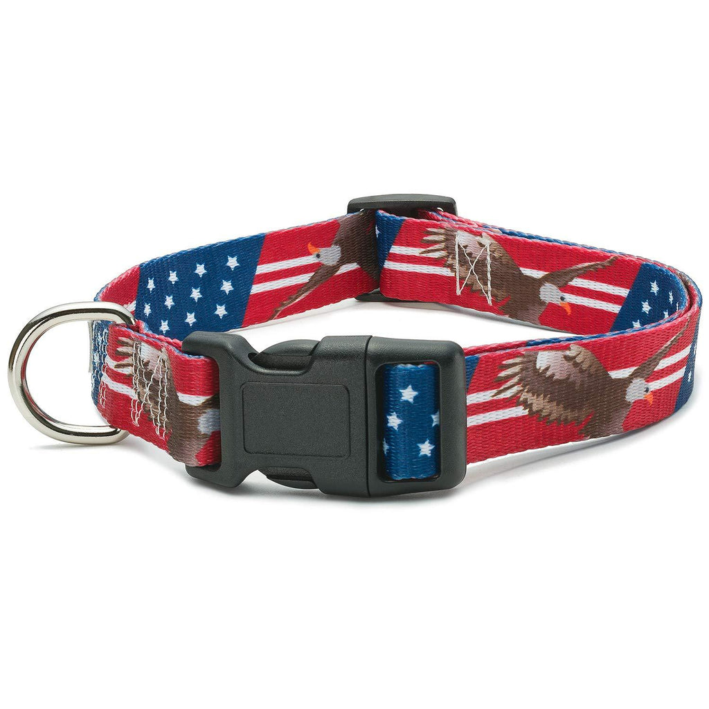 American Flag Dog Collar in 5 Different Sizes Bald Eagle Small - PawsPlanet Australia