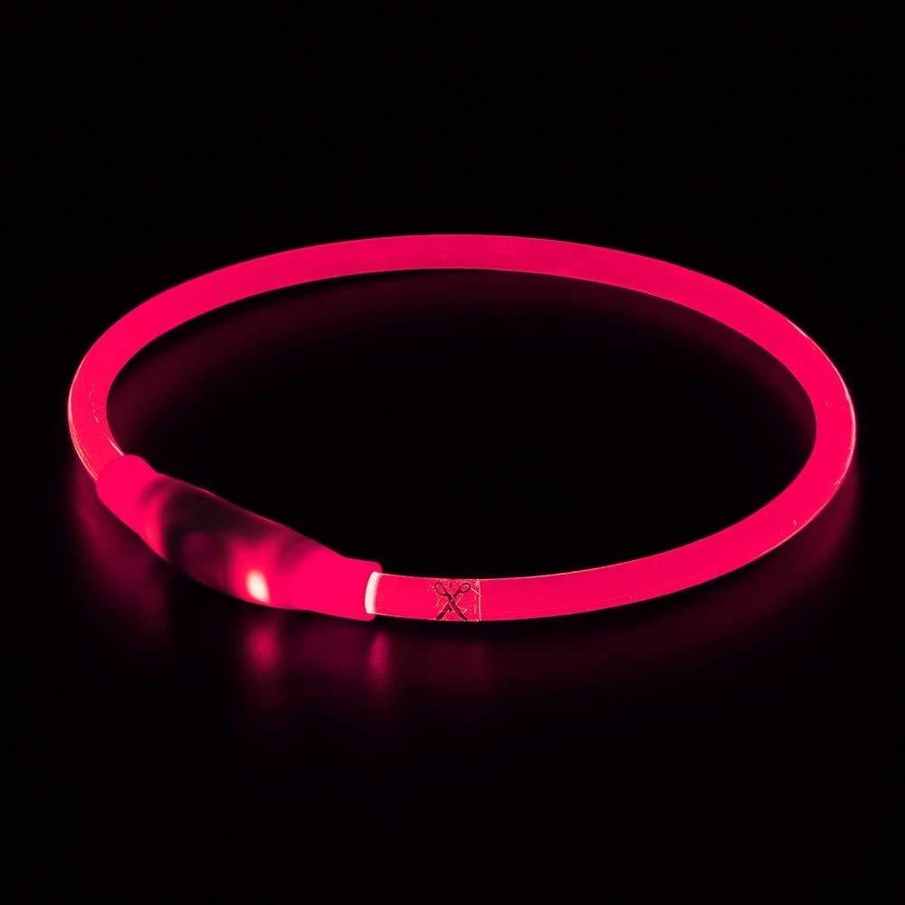 [Australia] - BSEEN LED Dog Collar, USB Rechargeable, Glowing pet Dog Collar for Night Safety, Fashion Light up Collar for Small Medium Large Dogs Candy Pink 