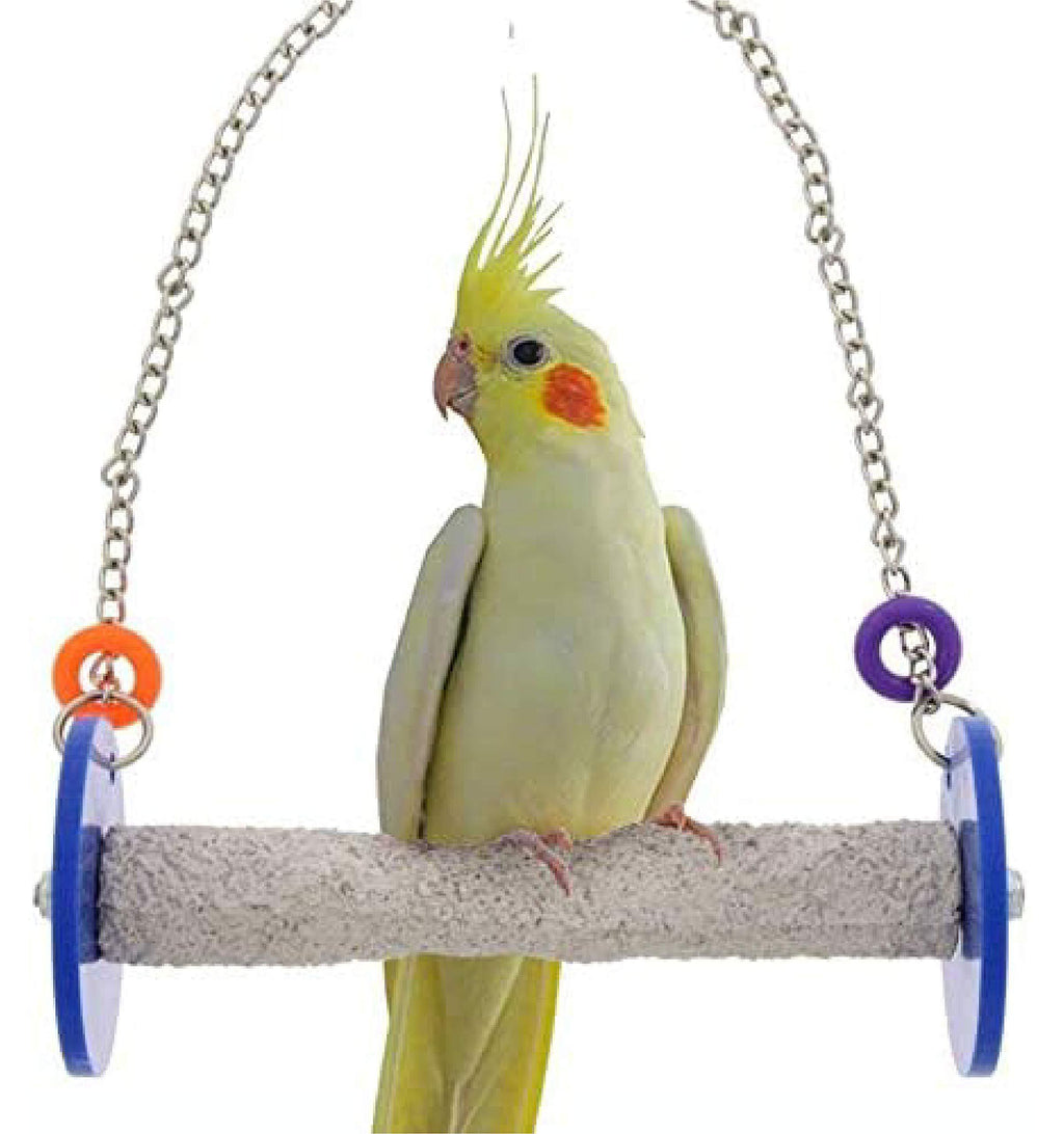 Sweet Feet and Beak Roll Swing and Perch for Birds, Keeps Nails and Beak in Top Condition and Stimulate Leg Muscles - Made in The USA -Safe and Non-Toxic, for Cages 7.5" Small Blue - PawsPlanet Australia