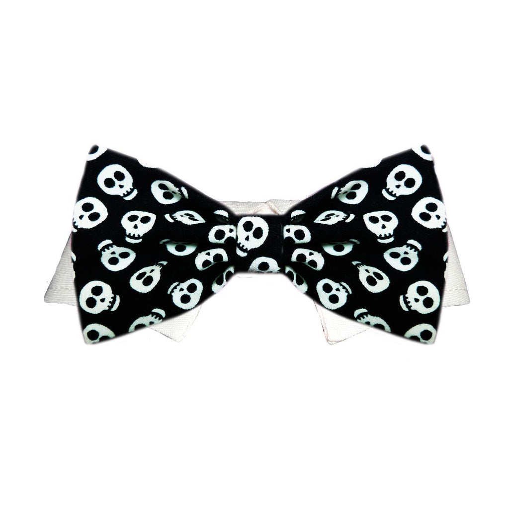 [Australia] - Pooch Outfitters Dog Tie and Bow Tie Collection | Extensive Selection for Any Style, Mood, Occasion, and Holiday | Small, Medium, Large Dogs XXL Skully Bow Tie 