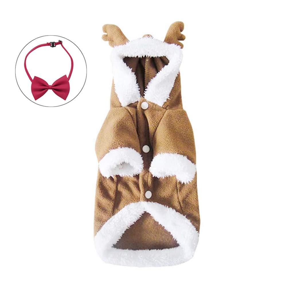 [Australia] - Wow4pets Pet Clothes Christmas Dog Cute Elk Cosplay Costumes for Autumn & Winter XS Coffee Two-leg 