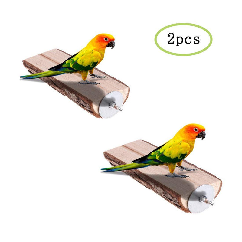 [Australia] - Hamiledyi 2 Pcs Wood Perch Bird Platform, Bird Cage Perchs Sleeping Stand Playground Accessories for Budgie Conure Parrot Parakeet Cockatiels Macaws Finches 