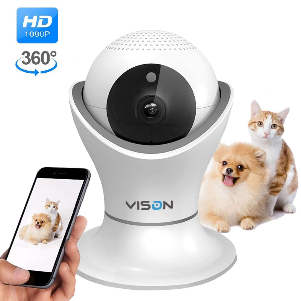 HD 1080p Pet Camera，Dog Camera 360° Pet Monitor Indoor Cat Camera with Night Vision and Two Way Audio - PawsPlanet Australia