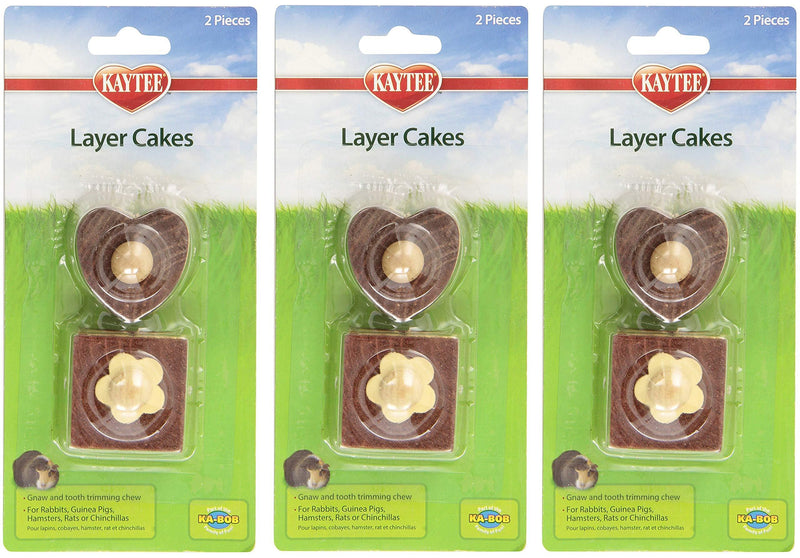 [Australia] - Kaytee 3 Pack of Chew Toy Layer Cakes, 2 Pieces Each 