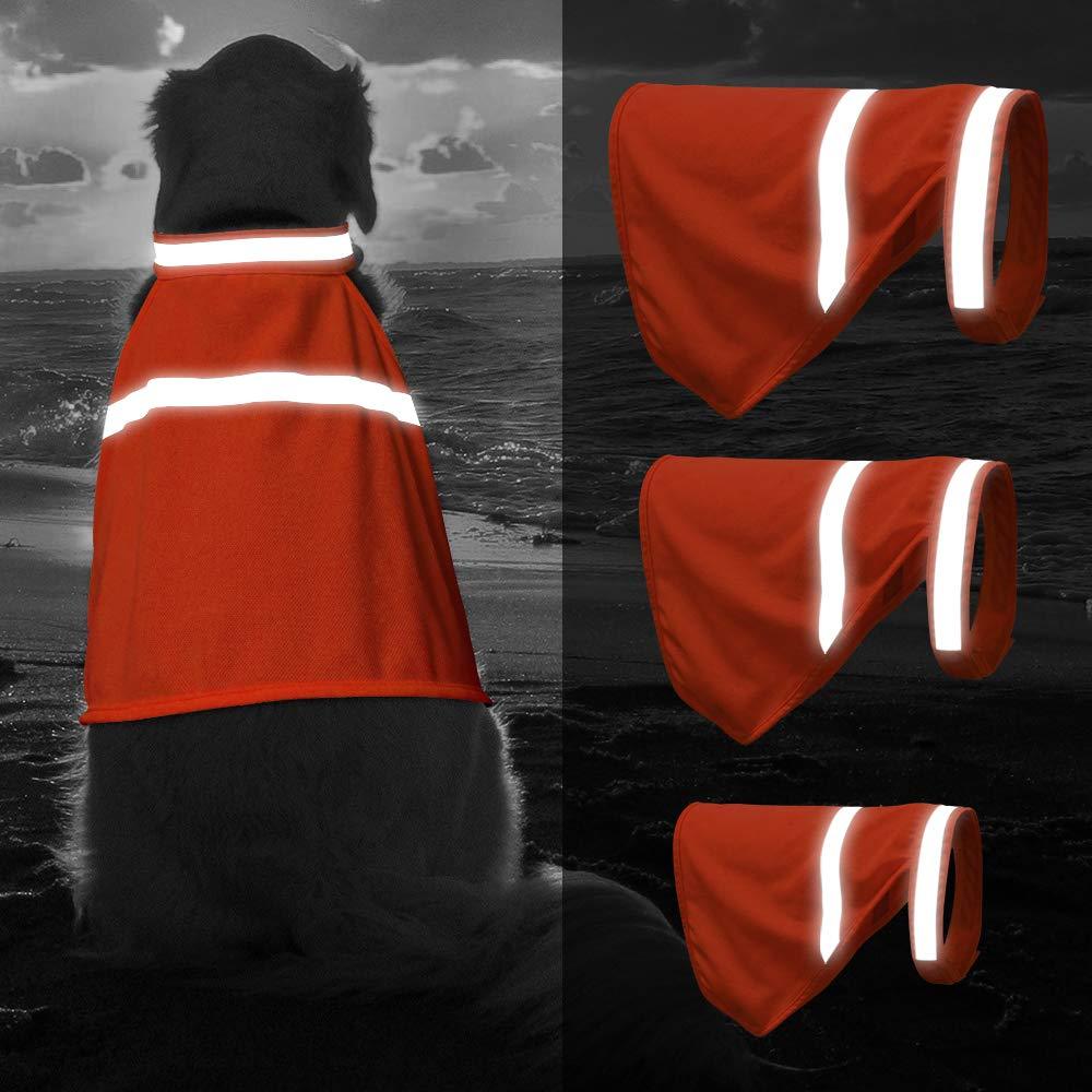 BSEEN Reflective Dog Vest High Visible Dog Jacket with Adjustable Strap & Lightweight Material Protects Your Dog Safe from Cars & Hunting Medium[Neck:16.5-18.9”,Chest:22.8-25.9”,Lenght:12] Orange - PawsPlanet Australia