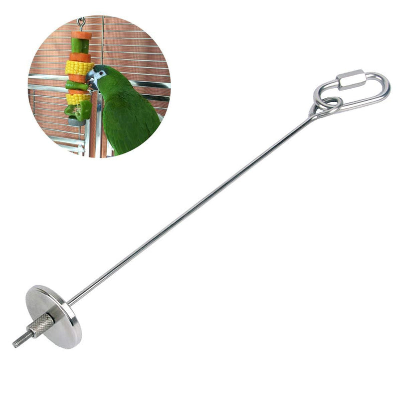 [Australia] - Bird Food Holder Stainless Steel Fruit Vegetable Stick Skewer for Parrots Cockatoo Cockatiel Cage Treating Tool L: 7.86inch 