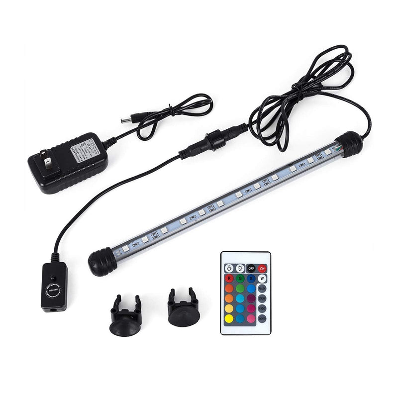 MQ 8-36 in Submersible LED Aquarium Light, Color Changing Fish Tank Light with Remote Control, IP68 LED Lights Bar, for Fish Tank 10-45 inch 9LED-Length 8" - PawsPlanet Australia