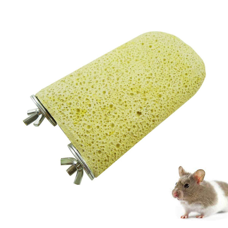 Wontee Bird Calcium Teeth Chew Toy Hamster Grinding Stone for Parrot Parakeet Cockatiel Rabbit Chinchilla Squirrel Cage Perch Stand (Random Color) L - PawsPlanet Australia