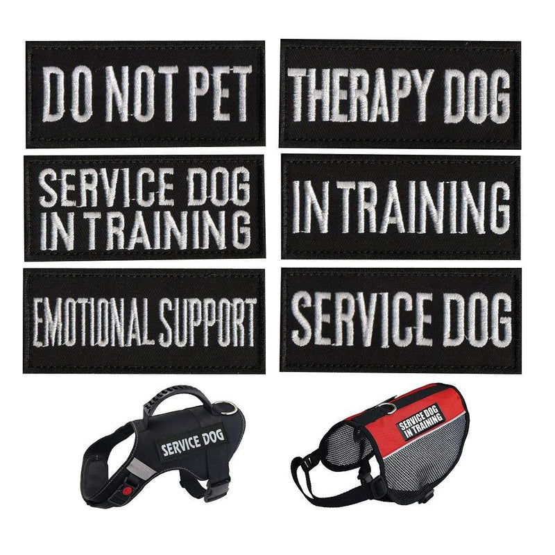 [Australia] - CheeseandU Dog Vest Harness Patches, 6Pack Dog Removable Patches Backing-Service Dog, Service Dog in Training, Do Not Pet, Emotional Support, Therapy Dog, in Training Embroidered Morale Badge Patches 
