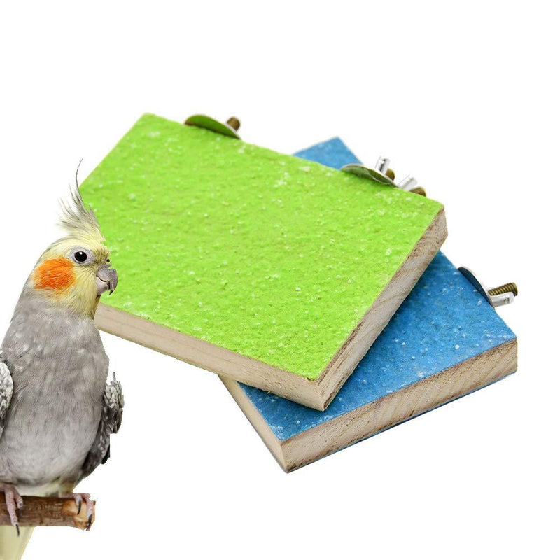 [Australia] - 2 Pack Colorful Bird Perch Stand Platform Natural Wood Playground Paw Grinding Clean for Pet Parrot Budgies Parakeet Cockatiels Conure Lovebirds Rat Mouse Cage Accessories Exercise Toys 