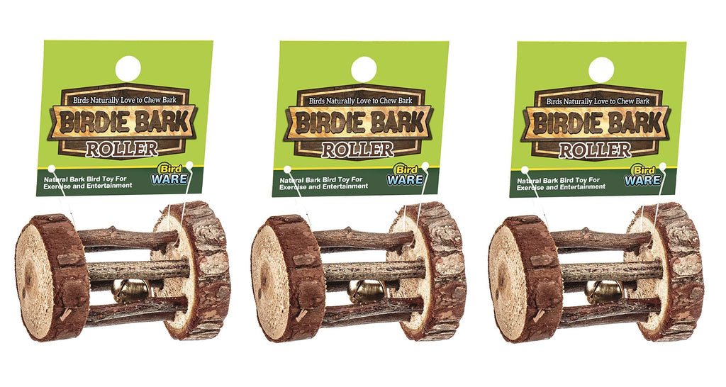 [Australia] - Ware Pet 3 Pack of Birdie Bark Roller Toys for Birds 