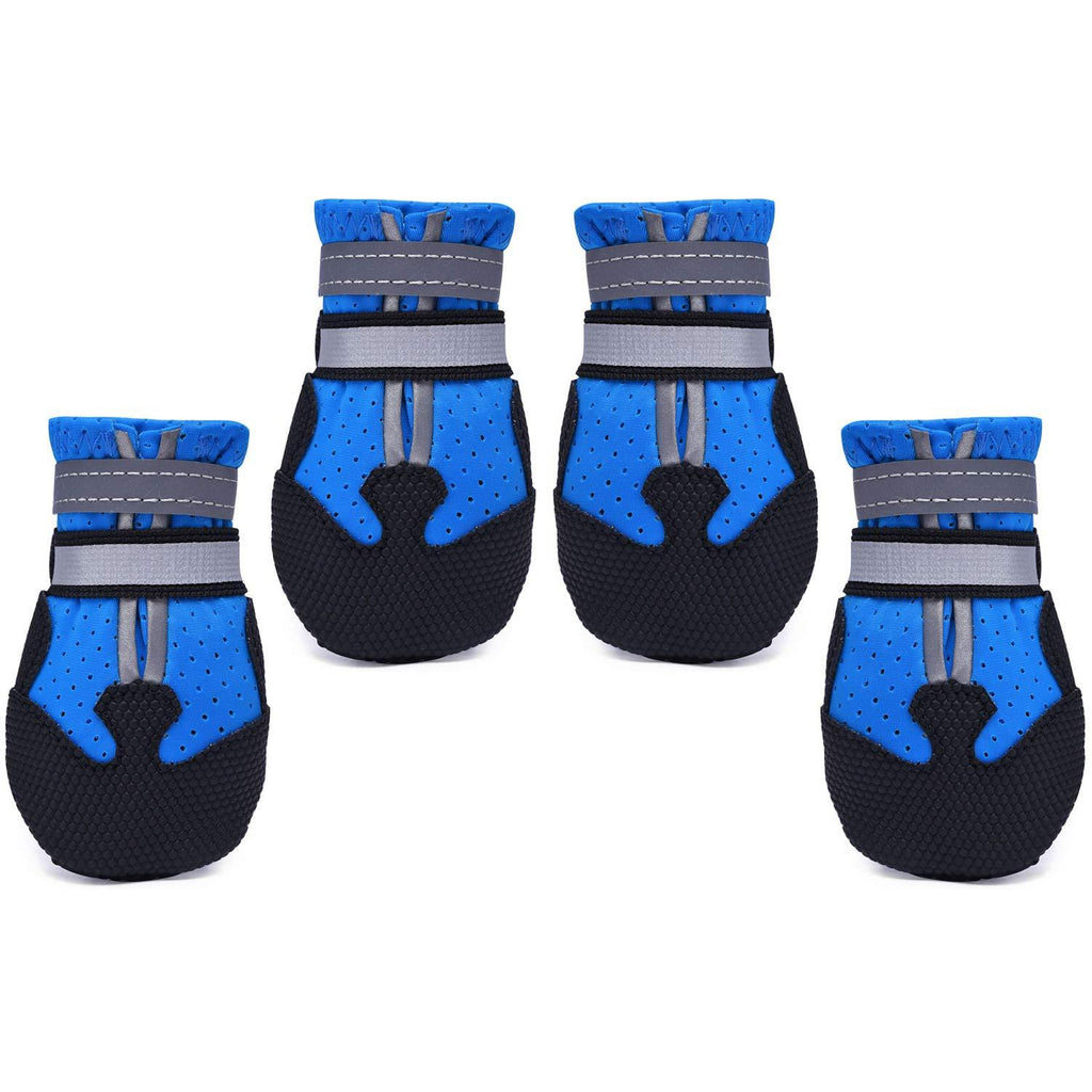 Dimicoo Breathable Dog Boots Nonslip Rubber Soft Sole for Summer (Pack of 4) S ( 1.97" width ) Blue - PawsPlanet Australia