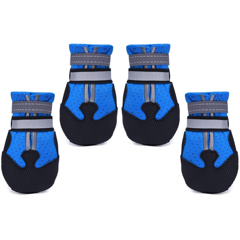 Dimicoo Breathable Dog Boots Nonslip Rubber Soft Sole for Summer (Pack of 4) S ( 1.97" width ) Blue - PawsPlanet Australia