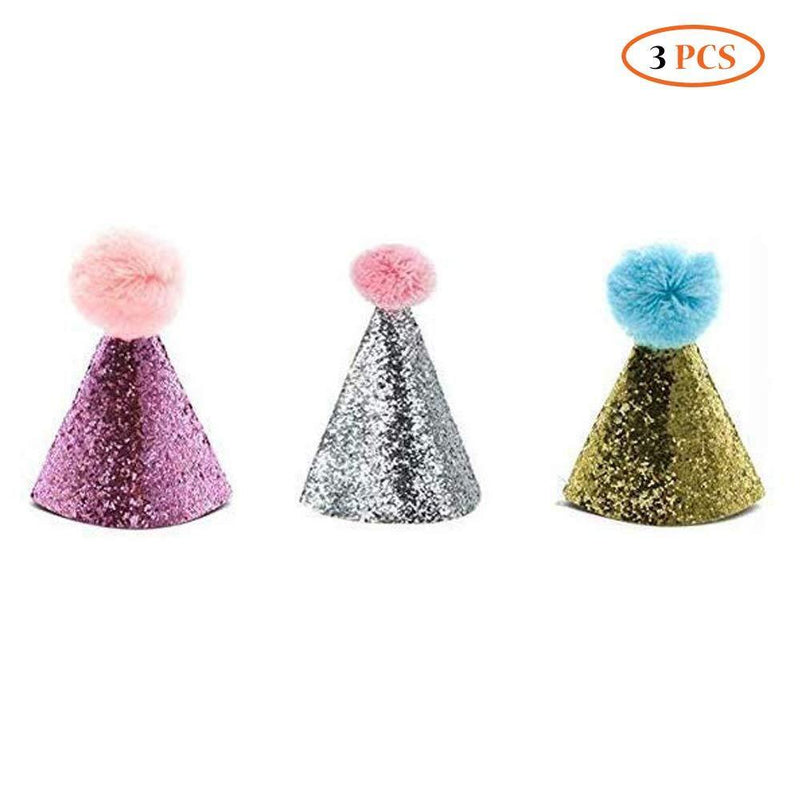 3pc- Dog Birthday Hat for Pets Party Decoration Supplies, Cat Kitten Headband Hats Charms Grooming Accessories - PawsPlanet Australia