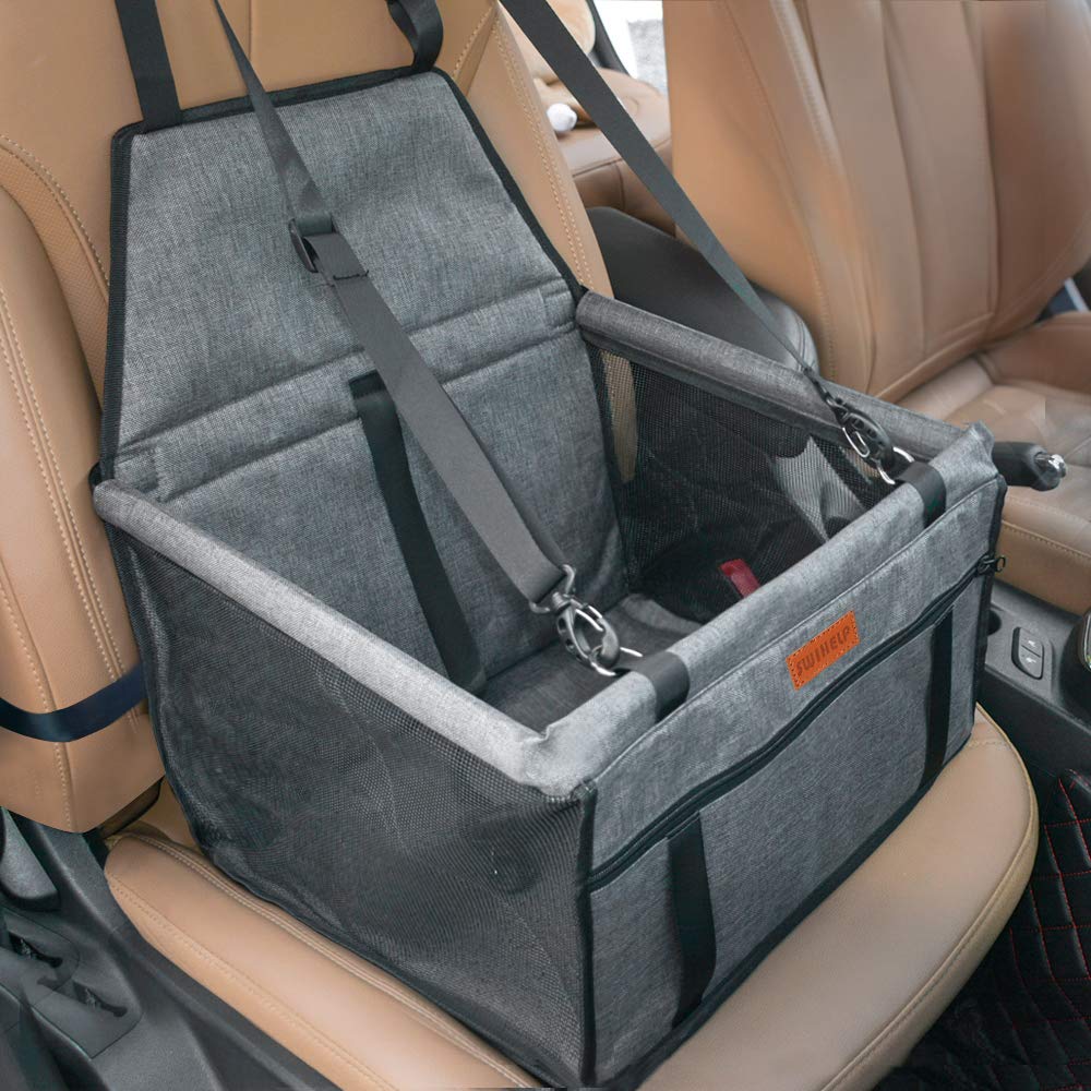 SWIHELP Dog Car Seat Puppy Portable Pet Booster Car Seat with Clip-On Safety Leash and PVC Support Pipe, Anti-Collapse,Perfect for Small Pets - PawsPlanet Australia
