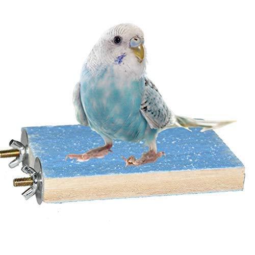[Australia] - Colorful Bird Perch Stand Platform Natural Wood Playground Paw Grinding Clean for Pet Parrot Budgies Parakeet Cockatiels Conure Lovebirds Blue 