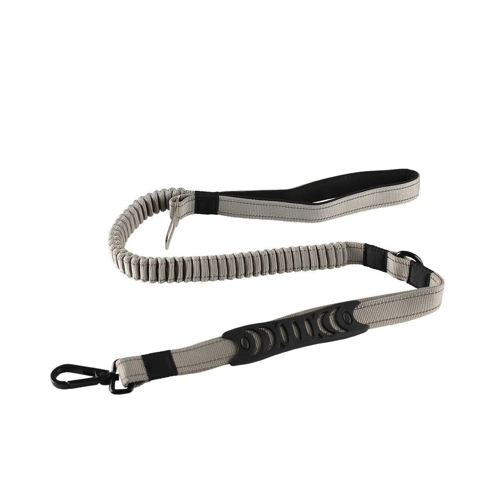SKYMEE 5FT Bungee Dog Leash for Small Medium Dogs, Multifunction Shock Absorbing Reflective Leash with Car Seat Bucket, Double Padded Traffic Handle Extra Control for Dog Walking Running Training Grey - PawsPlanet Australia