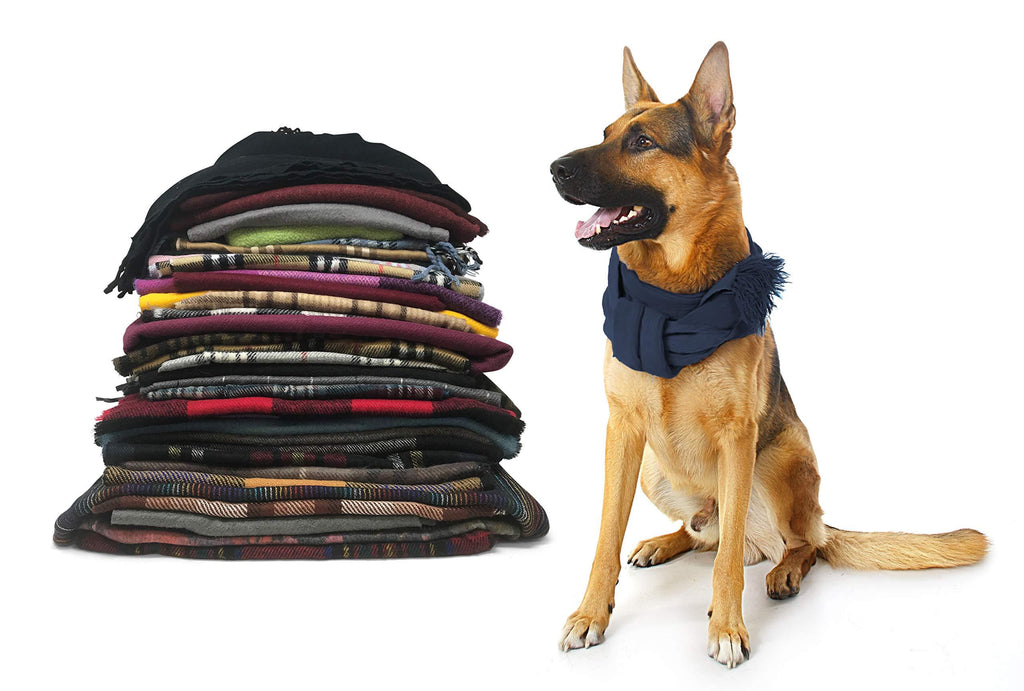 [Australia] - BEST BRAND BASICS 5 Pack- Warm Fashion Scarfs/Wraps Accessory for Small Medium Large Dogs Puppies and Pets -Pack of 5 Assorted Patterns Vary by Pack 