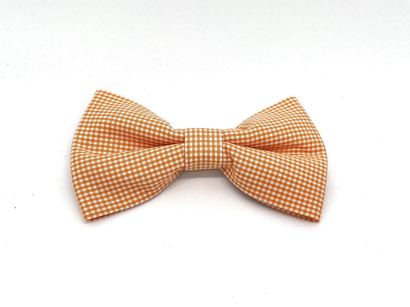 HUGO & HUDSON HHOBOW10060-L Gingham Dog Bow Tie, Large, Orange - PawsPlanet Australia