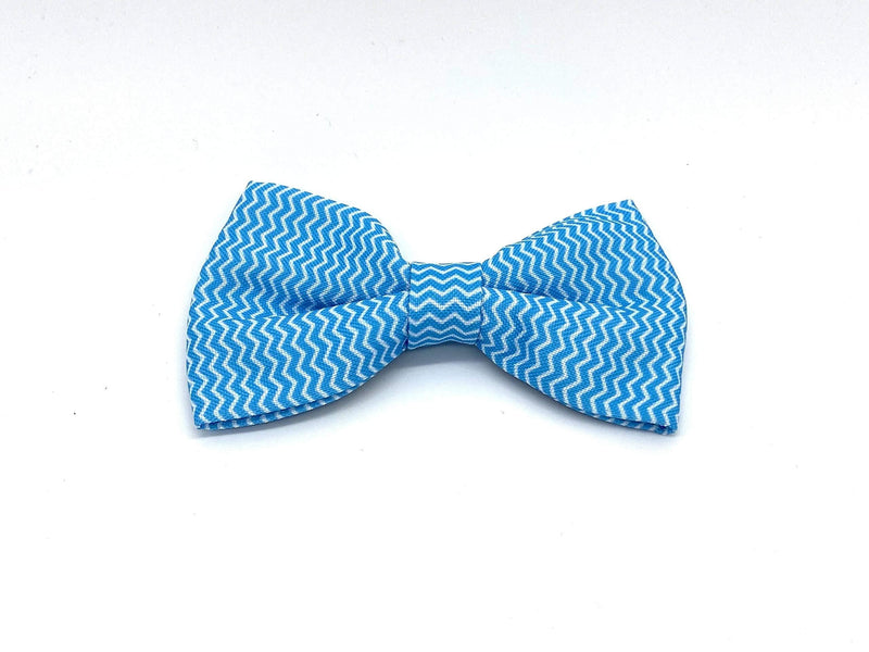 HUGO & HUDSON HHOBOW10036-L Chevron Dog Bow Tie, Large, Blue - PawsPlanet Australia
