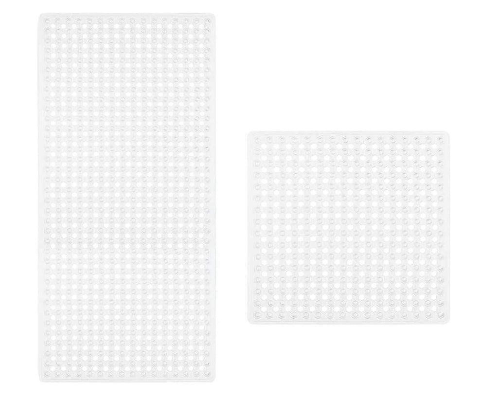 Gorilla Grip Bath Tub Mat and Shower Mat, Both Clear, Bath Mat 35x15 Size, and Shower Mat 21x21 Size, 2 Item Bundle - PawsPlanet Australia