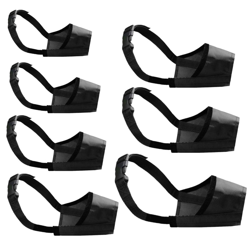 Cilkus Dog Muzzles Suit, 7 PCS Adjustable Breathable Safety Small Medium Large Extra Dog Muzzles for Anti-Biting Anti-Barking Anti-Chewing Safety Protection Black - PawsPlanet Australia