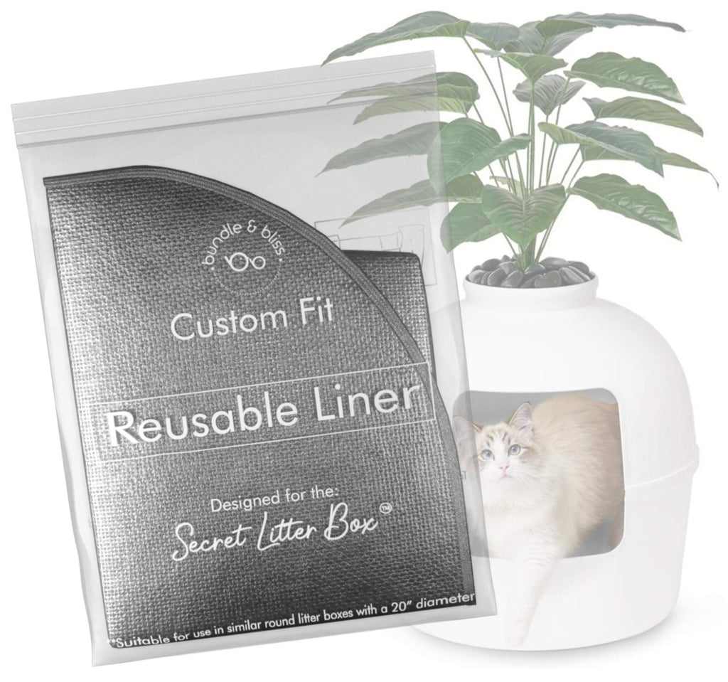 Bundle & Bliss Reusable Liners (3-Pack) for The Secret Litter Box, Nano Tape Attachment System, Durable 100% Tarpaulin Material, Waterproof, Scratch Resistant and Leak Proof - PawsPlanet Australia