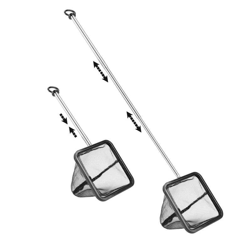 Filhome Aquarium Fish Net with Extendable Stainless Steel Long Handle, Fine Mesh Fish Net for Fish Tank, Betta Fish Net 2.8 inch - PawsPlanet Australia