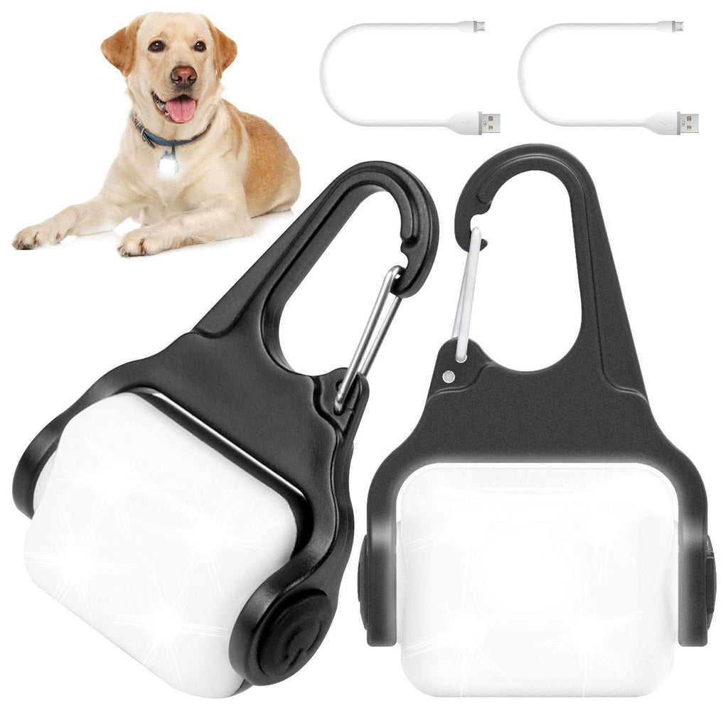 Dog Lights for Night Walking, Clip on USB Rechargeable Dog Collar Light, 3 Light Modes Dog Light, IP65 Waterproof Dog Night Light, LED Safety Light for Running, Camping, Climbing, Bike, 2 Pack White - PawsPlanet Australia