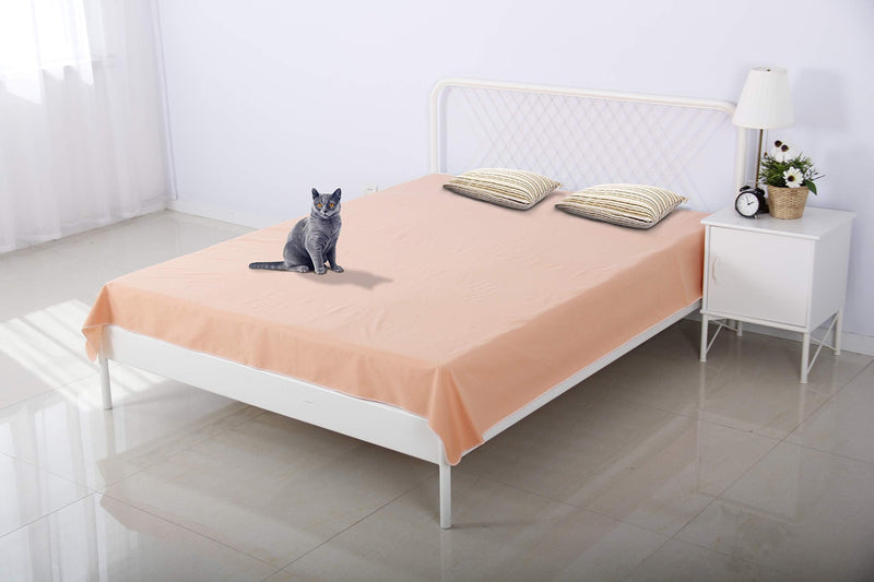SILLY LEGACY Thin Reversible Waterproof Protective Cover or Liner for Bed or Couch, for Dogs and Cats (Twin 82 x 55, Peach) Twin 82 x 55 - PawsPlanet Australia