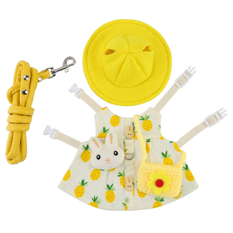 Mogoko Soft Rabbit Harness with Leash, Cute Bunny Vest Dress and Lead Set for Ferret Guinea Pig Kitten Small Animals (M) Medium - PawsPlanet Australia