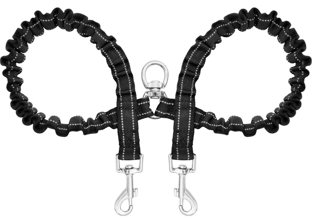 Giecooh Double Dog Leash,Reflective No Tangle Leashes for 2 Dogs,Dual Dog Training Leash for Small Medium Dogs,Black 0-30 lbs Black - PawsPlanet Australia