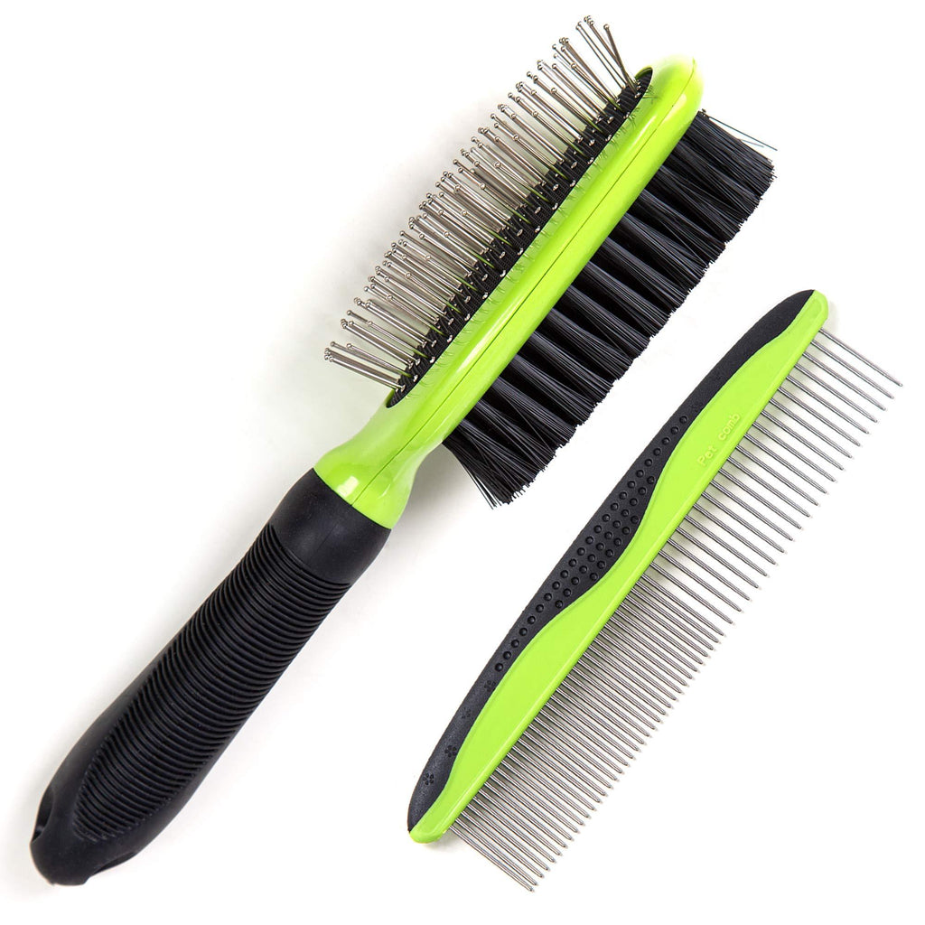 Rexipets Dog & Cat Brush Pet Grooming Set - Double Side Brush & Comb (Large) Large - PawsPlanet Australia
