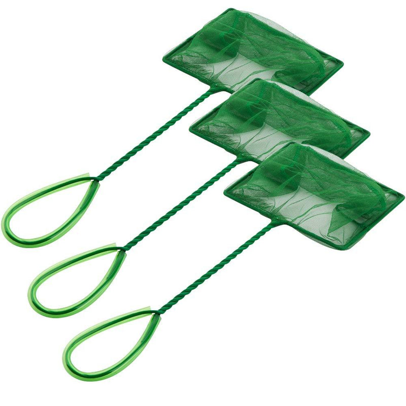 DQITJ 3 Pack Fish Net Aquarium Fine Fishing Mesh with Plastic Handle, 6-Inch - PawsPlanet Australia