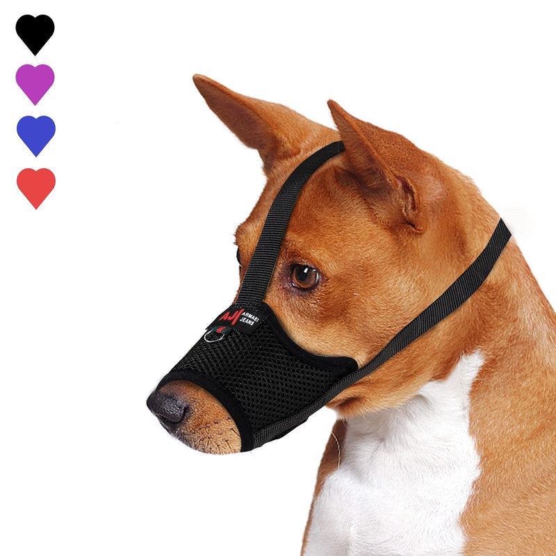 Mengbei tribe Dog Muzzle for Small Medium Large Dogs,Prevent Biting Barking Soft Muzzle for Dogs,Nylon Mesh Dog Muzzle Adjustable Loop Muzzle Anti-Dropping Black - PawsPlanet Australia