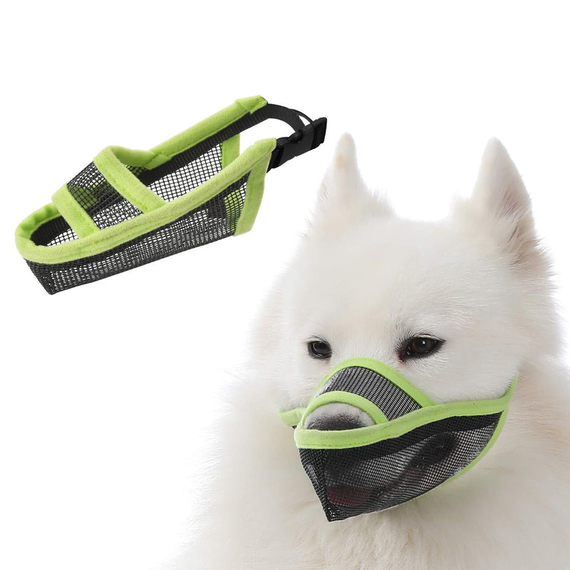 TANDD Dog Muzzle for Small Medium Large Dogs, Air Mesh Breathable and Drinkable Pet Muzzle for Anti-Biting Anti-Barking Licking XS Green - PawsPlanet Australia