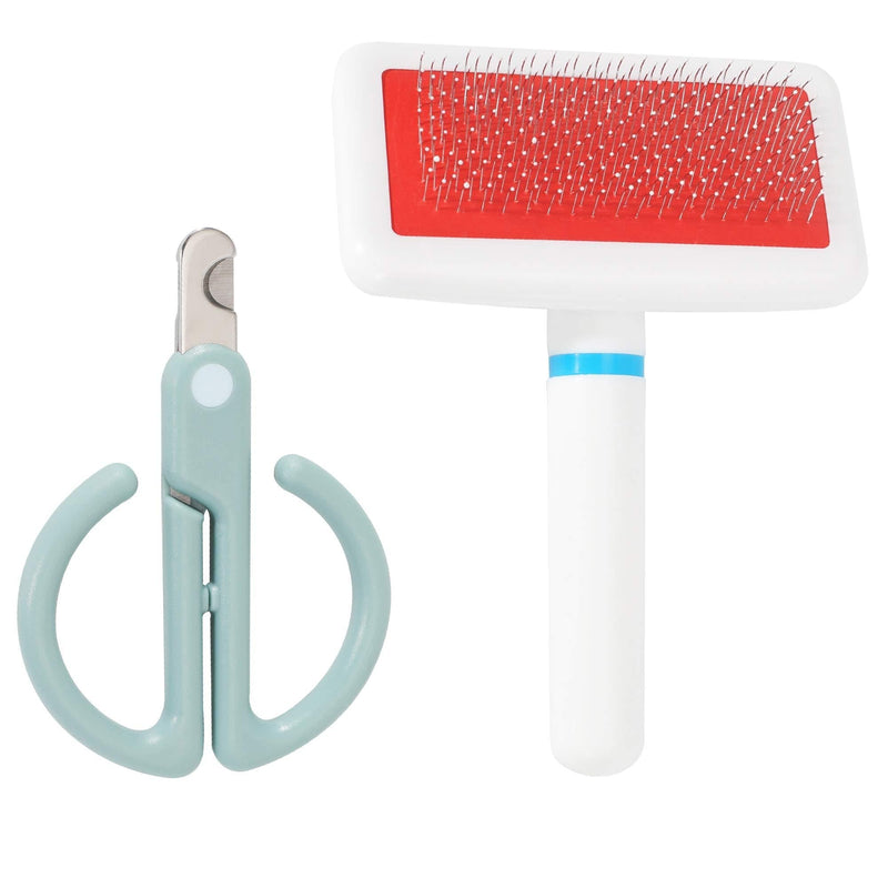Cat Grooming Tool Set, Cat Nail Clipper Cat Grooming Tool Set, Cat Nail Clipper Durable Nail Trimmer, Hair Brush for Hair Remover, Pet Supplies 2 in 1 Accessories Kit - PawsPlanet Australia