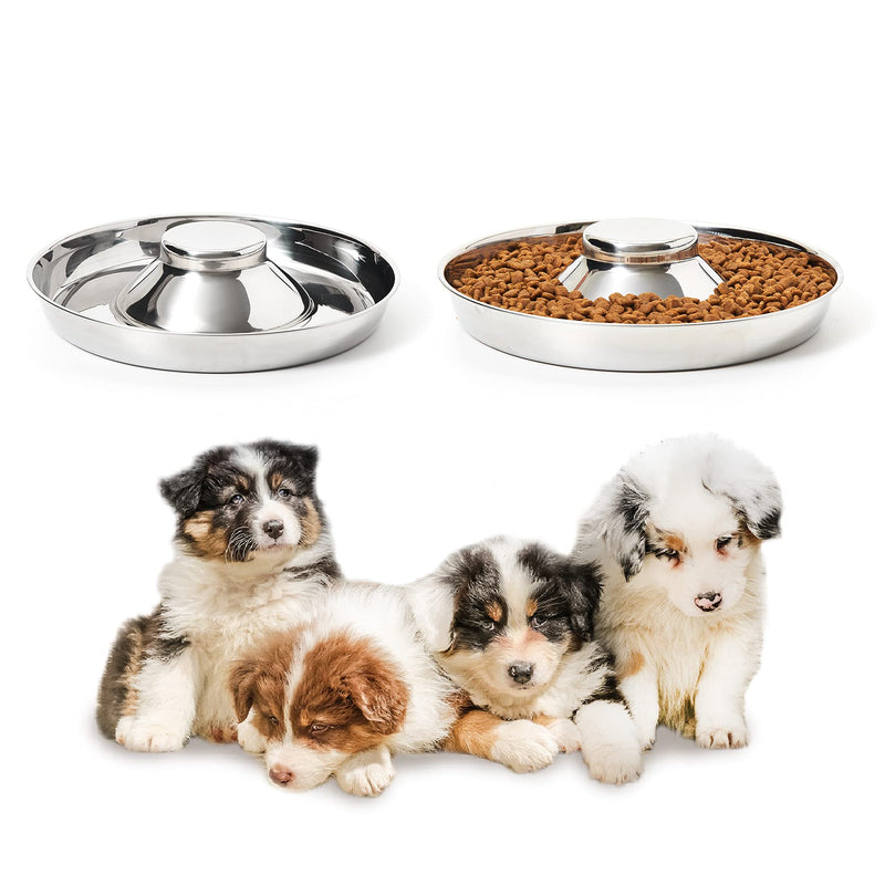 Thankspaw Stainless Steel Puppy Bowls, Set of 2 Puppy Feeder, Dog Food and Water Bowl, Food Feeding Weaning for Small Medium Large Dogs, Pets, S S-4¼ cups/34oz - PawsPlanet Australia