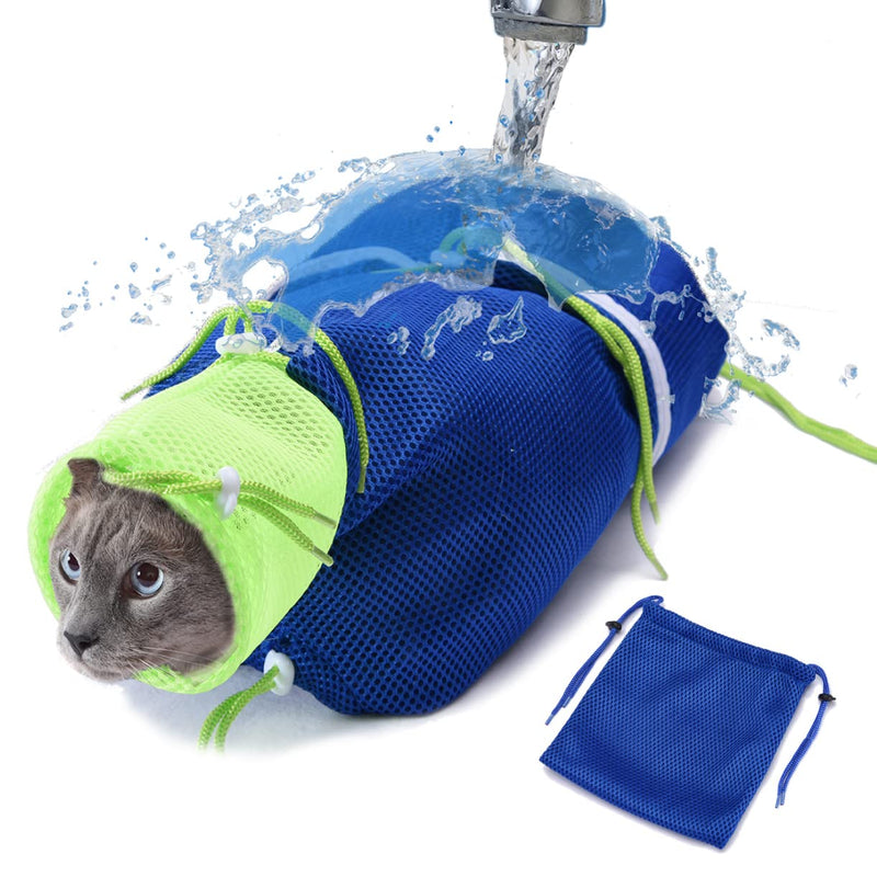 Cat Grooming and Bathing Durable Bag - Cleaning and Washing - Soft Double Mesh Scratch & Biting Resistant with Laundry Bag for Bathing Injecting Medication Nail Trimming Cleaning Ear & Teeth - PawsPlanet Australia