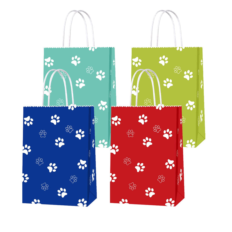20 PCS Paw Print Bags for Dog Party Favors Supplies with Handles, Paw Print Gift Bags, Doggie Treat Bags with Paw Prints, Puppy Dog Gift Bag for Boys Girls Birthday Party Decoration - PawsPlanet Australia