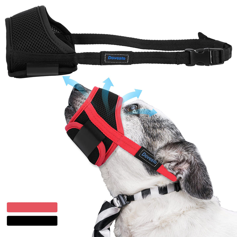 Dovesto Dog Muzzles, Soft Small Medium Large and Extra Large Dog Muzzle Adjustable Mesh Mouth Guard Prevent Biting Barking Chewing, Best Breathable Anti Bark Puppy Mask, Nylon Grooming Mussels Black - PawsPlanet Australia