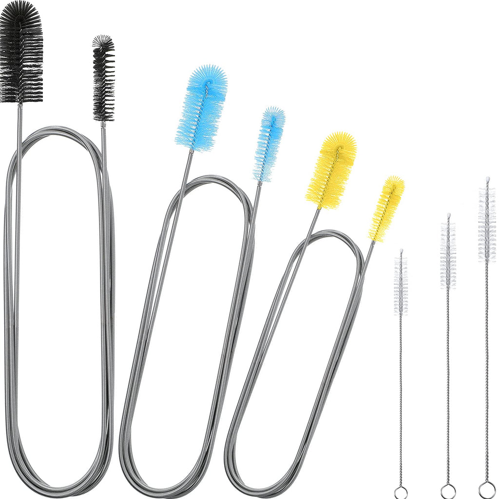 6 Pieces Aquarium Filter Brush Set Include Double-Ended Hose Brush and Straw Nylon Brush Stainless Steel Flexible Spring Brush Assorted Sizes Long Tube Cleaning Brush for Fish Tank Home Kitchen - PawsPlanet Australia