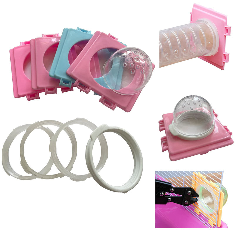 Szecl 4Pcs Hamster Cage Connection Board DIY Pet Cage Accessories External Pipe Interface Baffle 5.5 cm / 2.17 in 1Pc Hamster Tunnel Tube Stopper Plug with Ventilated Holes for Small Pet - PawsPlanet Australia