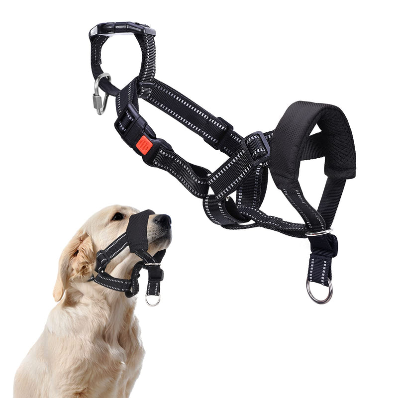 Lewondr Muzzle Guard for Dogs, Breathable Snout Cover Dog Muzzle for Large Dogs Comfort Fit Mouth Cover with Soft Padding & Adjustable Loop Stop Biting Barking Unwanted Chewing, Black - PawsPlanet Australia