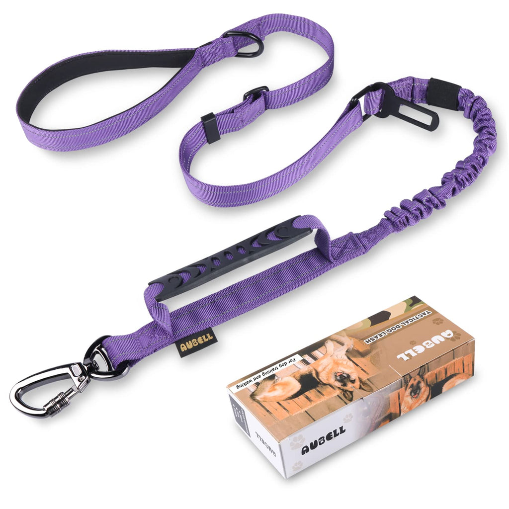 Heavy Duty Dog Leash, Reflective Dog Leashes with Car Seat Belt and Soft Padded Handle, 6FT Strong Dog Leash for Training, Walking Lead for Large Medium Dogs Purple - PawsPlanet Australia