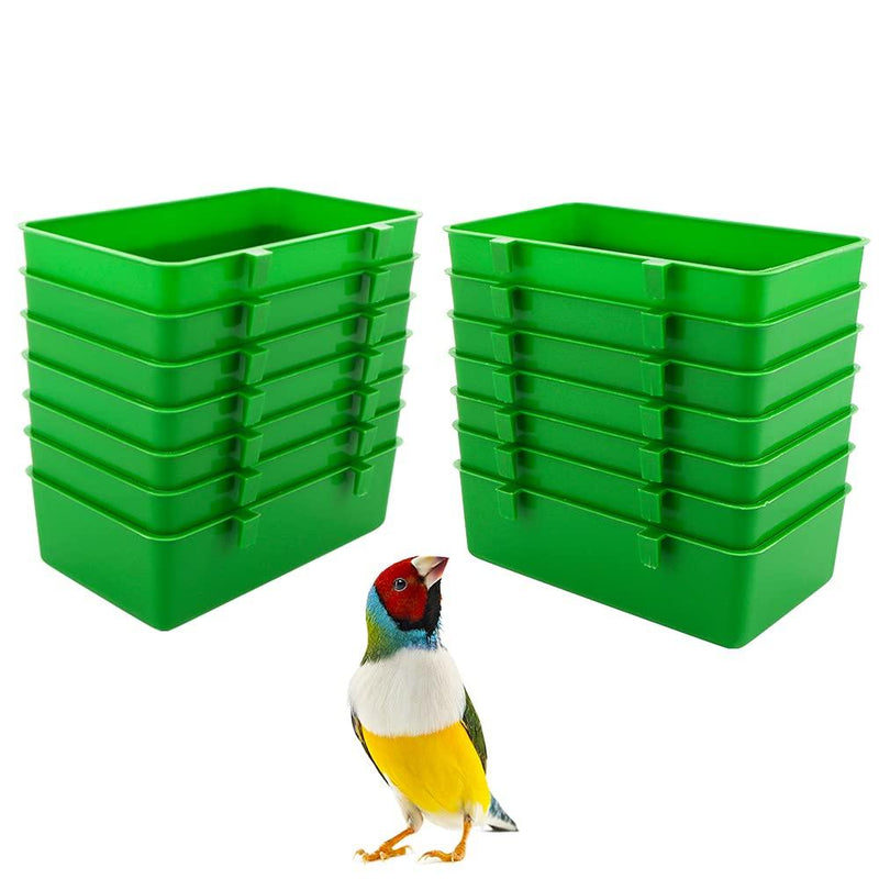 14 Pcs Bird Plastic Feeder, Seed Food Feeding Cup for Poultry Pigeon Parrot Parakeet Budgie Cage - PawsPlanet Australia