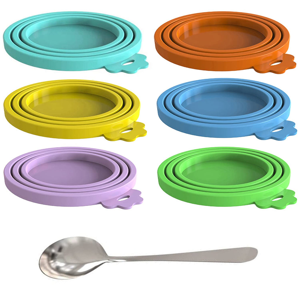 6 Pcs Food Can Lids Pet Can Covers For Dog and Cat Food Lids With A Food Spoon - PawsPlanet Australia