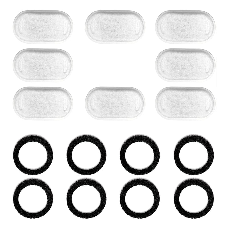 VinDox Replacement Filters for Cat Water Fountain Stainless Steel, 67oz/2L Adjustable Water Flow Pet Water Fountain, Super Quiet Dog Water Dispenser 8+8 Pack - PawsPlanet Australia