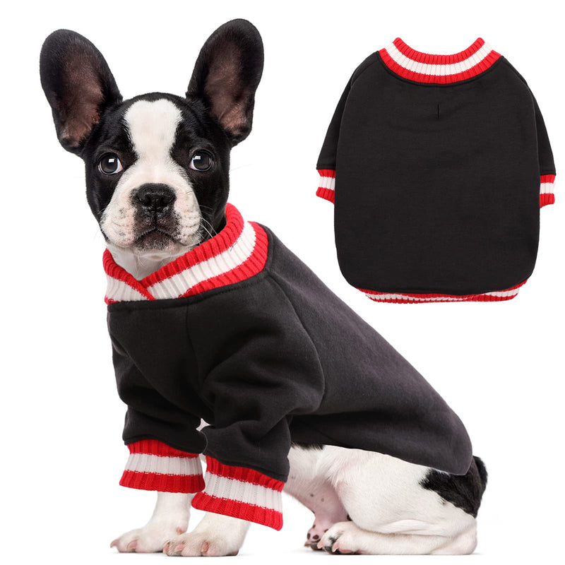 FUAMEY Dog Pullover Sweater, Dog Winter Coat Cold Weather Outfit Dog Clothes Warm Dog Jacket Small Medium Large Dog Winter Vest Easy on Puppy Boy Girl Sweater X-Small black - PawsPlanet Australia