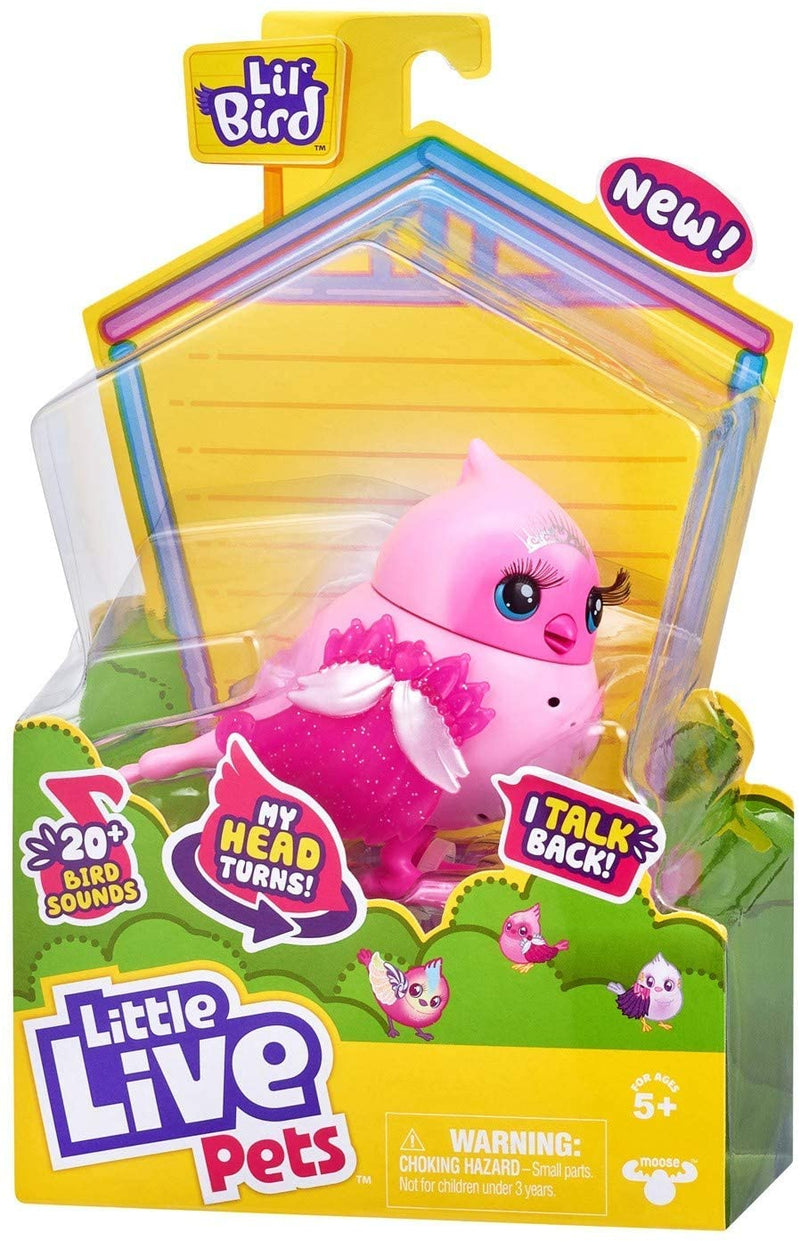 Little Live Pets Lil Bird - Single Pack of Bird by Little Live Pets - New Moving Head - Over 20 Bird Sounds - Reacts to Touch (Candi Sweet) CANDI SWEET - PawsPlanet Australia